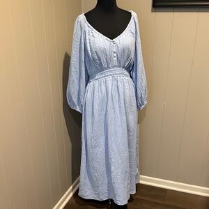 J. Crew Women’s Medium Sky Blue Long Sleeve A-Line Dress